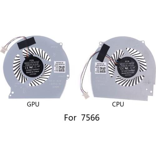 CPU GPU Cooling Fan for Inspiron 7566 7567 Laptop Fan Cooler Notebook Computer Replacement Accessories