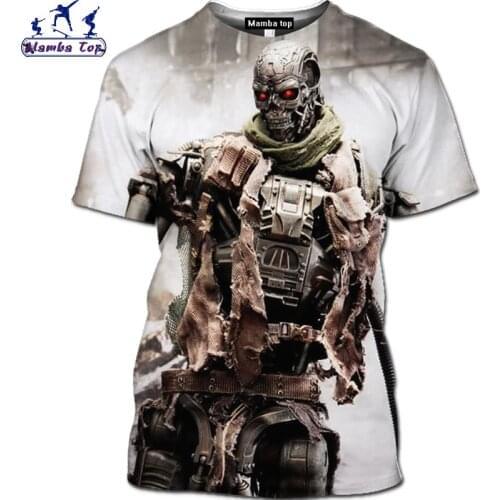 Mamba Top 3D New Science fiction movie The Terminator T-shirt Sports Casual Mens T-Shirt Robot Shirt Passion Motorcycle Tops