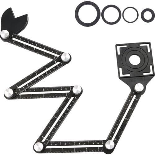 Multi Angle Measuring Ruler Angle Finder Gauge Hole Punch Locator Tile Hole Locator Adjustable Tool Universal Angular Template