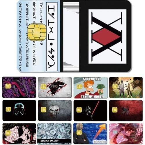 2021 Fashion Joker Stonks Skull One Piece Film Tape Sticker for Large Small Chip Debit Credit Card