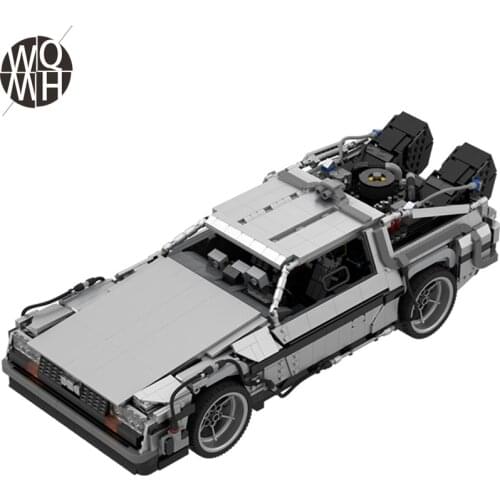 MOC Time Travel Back to the Future 1985 Time Machine Technicalal Racing Building Blocks Sports Car Model Bricks Kids Gift