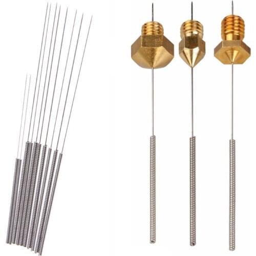 10Pcs 3D Printer Nozzle Cleaning Needles Kit Stainless Steel Cleaning Tool X6HB