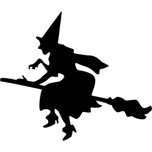 Halloween Wall Sticker Broom Witch Print PVC Decals Posters Decorative Tools for Wall Window Door Beautiful