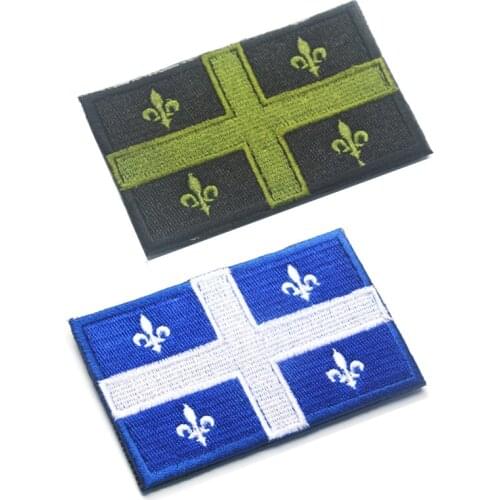 Quebec Flag Patch Nation Football Sport Size M Logo Applique QUEBEC PROVINCIAL Patch SMALL CANADA FOR Backpack Jacket