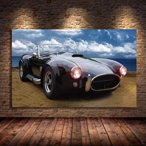 AC Cobra Car Wall Art Classic Car Poster Home Oil Canvas Painting Posters and Prints Ac Cobra Living Room Decoration Cuadros