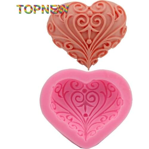 New Arrival imperial totem Heart shaped 3D silicone Chocolate jelly pudding west for baking DIY Tools 2334
