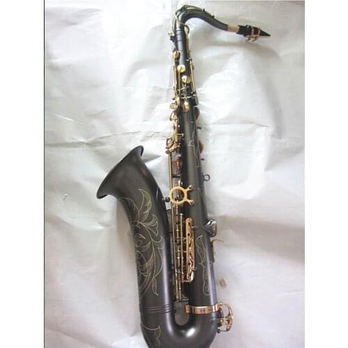 New Tenor saxophone High-quality Matt Black Golden key Musical instrument professional playing Tenor Sax With Case Free shipping