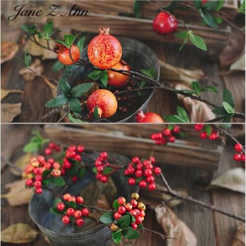 Autumn fruit pomegranate Christmas berry simulation plastic flower decoration home baby photo newborn photography props