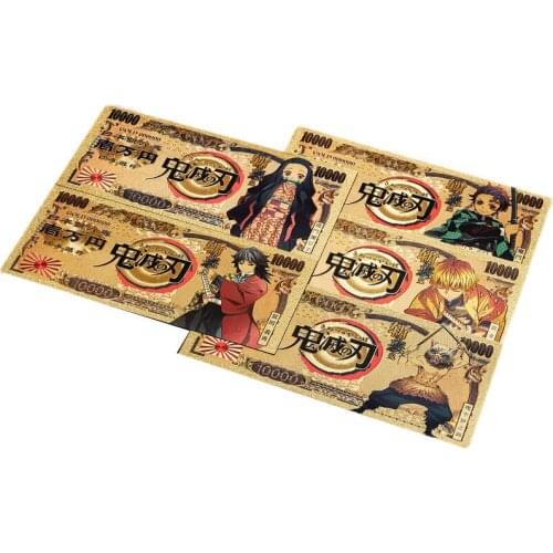 Demon Slayer Game Commemorative Banknote Cards Kimetsu No Yaiba Peripheral Character Table Playing Toys For Family Children Gift