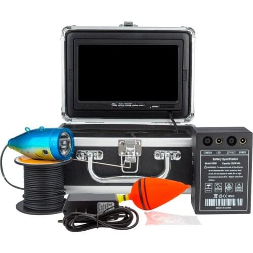 WF01plus 1200TVL Fishing Camera with DVR 9"Inch 15M cable underwater camera for fishing, White Lamp fish finder For Ice/Sea