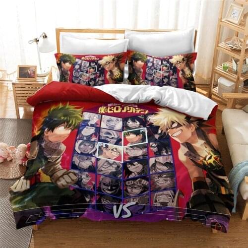 Popular Anime My Hero Academia 3d Bedding Set Duvet Cover Set Pillowcase All Might Bakugou Katsuki Comforter Cover Set Drop Ship