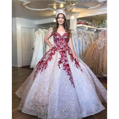 Luxury Quinceanera Dresses Lace Applique Sequins Sweetheart Tulle Lace-Up Sweet 16 Dresses Vestidos De Ball Gown vestido 15 anos