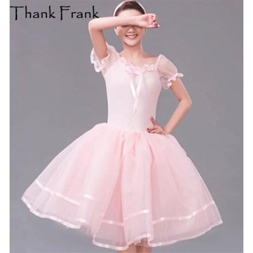 Pink Romantic Ballet Tutu Dress Kids Adult Sweet Performance Dance Costume C22