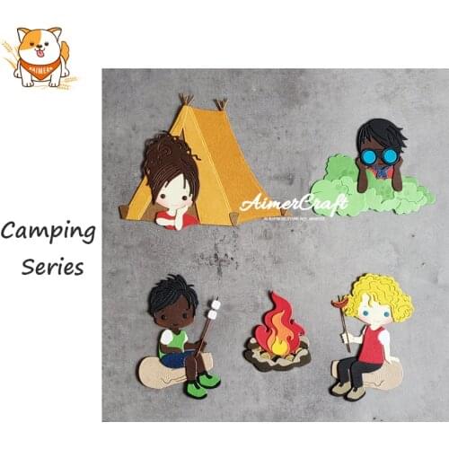 Camping Series Metal Cutting Dies Mold Knife Scrapbooking Stencil DIY Embossing Craft Die Cuts Card Making New Dies For 2020