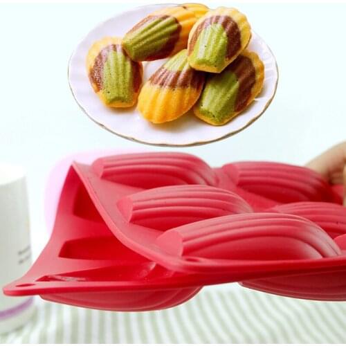 SHENHONG Silicone Madeleine Molds Shell Cake Moulds French Desserts Kitchen Bakeware Disposable Piping Bag Biscuit Baking Tools