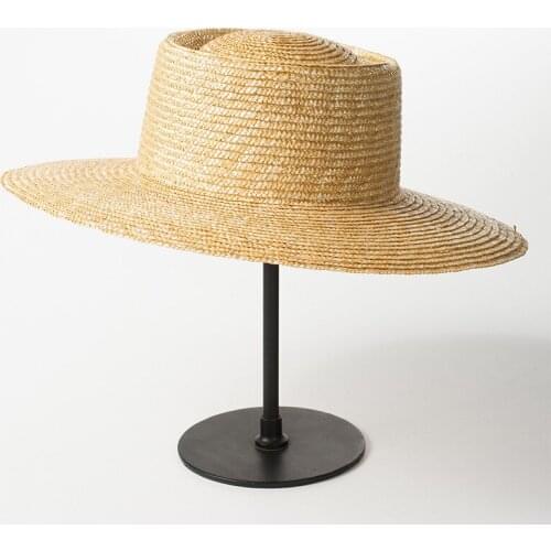 Fashion Retro Beach Sun Protection Hat For Women Hand Made Wheat Stalk Ring Straw Hat Natural Panama Derby Hat Chapeu Feminino