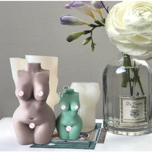 10/16cm Busty Girl Body Candle Silicone Mold 3D Art Sexy Naked Girl Aromatherapy Candle Handmade Soap Making Tool Mold Reusable