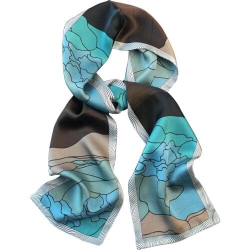 Modern Stylish Scarf Natural Pure Silk Skin Protect Accessory High Grade Lady Elegant Ribbon Headband Turban KCJ63