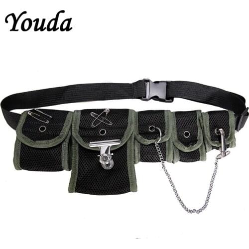 Youda Multi Pocket Hip Hop Style Tactical Package Fashion Unisex Chest Bag Trend Polyester Waist Bags Original Design Pockets