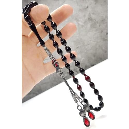 TESBİHEFENDİ 1000 Sterling Silver Kazaz Tassel Dark Red Fire Amber Prayer Beads Turkish handmade custom design Islamic prayer beads