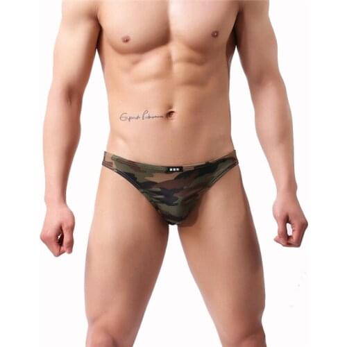 Sexy Underwear Men Camouflage Printed Lycra Briefs Men Panties Calzoncillos Hombre Slip Gay Underwear Penis Briefs Sleepwear