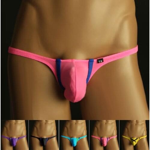 Ultra Thin Underwear Sexy Thong Men G String Low Rise Bikini Thong Man U Convex Underpants Gay Pouch Mini T-back Porn Tanga Slip