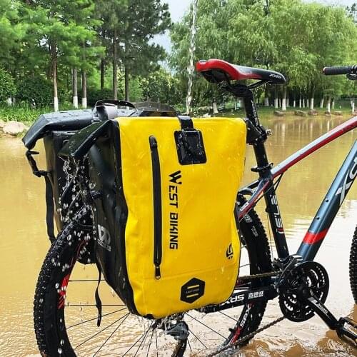 WEST BIKING 25LBicycle Trunk Bag Waterproof Bike Bag MTB Road Bicycle Saddle Rear Rack Bag Cycling Seat Trunk Bag Shoulder Bag