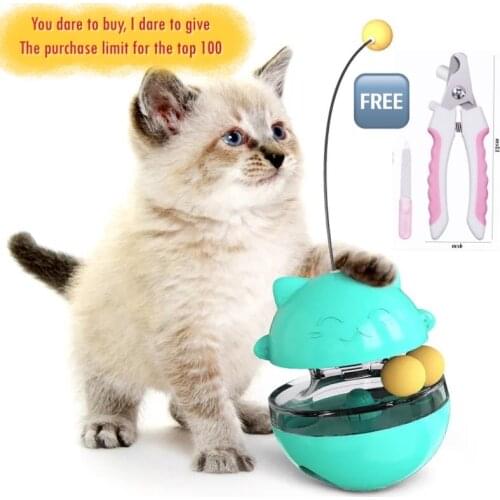 Fun Automatic Pet Self-Hi Toy Interactive Cat Toys With Cat Stick Treat Leaking Toy Dispenser Cat Self Teaser Stick Pet Products