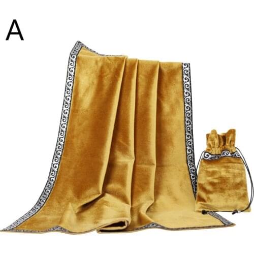 Gold Tarot Tablecloth with Cards Bag Wicca Divination Velvet Altar Tarot Cloth Dropshipping