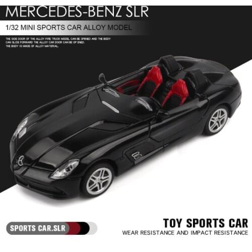 1: 32 SLR convertible sports car model simulation alloy car model childrens sound and light toy car model childrens black ca