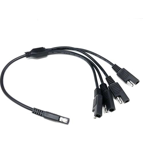 1 to 4 SAE Power Extension Cable Adapter Connector 2 Pin Quick Connect Disconnect Plug