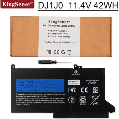 Kingsener New DJ1J0 Laptop Battery For DELL Latitude 12 7000 7280 7380 7480 Series Tablet PC PGFX4 ONFOH DJ1JO 11.4V 42WH