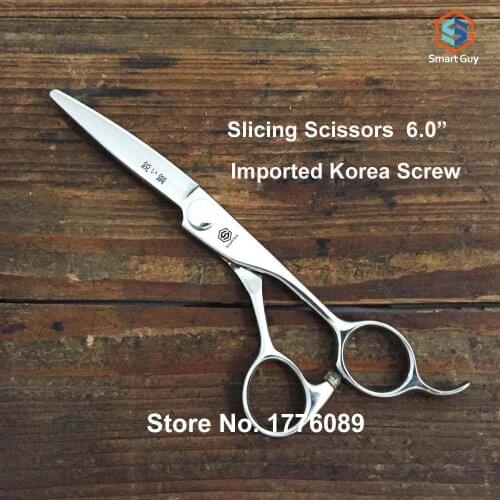Free shipping 6.0" cool best slicing cutting barber scissors for salon shop, professional peluqueria, S6-60W