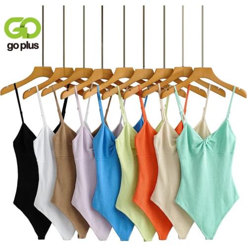 GOPLUS Bodysuit Women Summer Sexy Sleeveless Backless Body V-Neck Black White Top Bodysuits 2021 Femme Bodys Para Mujer C11569