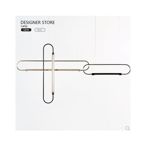 Oval long pendant u-shaped chandelier coffee shop net red dessert shop custom personalized luminous led chandelier