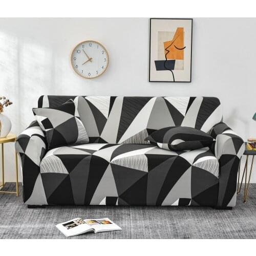 Geometry Plaid Sofa Cover Spandex Polyester Elastic Slipcover for Living Room Couch Chair Cover Sofa Towel for 1/2/3/4 Seaters