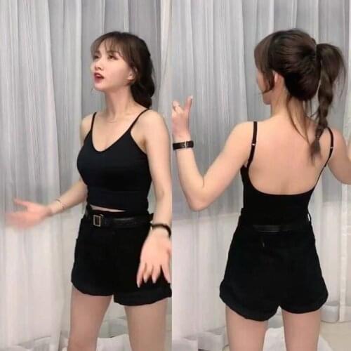 2020 Womens Hot U-shaped Back Camisole No Steel Wrap Bra Women Summer Thin Gathered Outside Underwear Girls Sexy Joker Undies