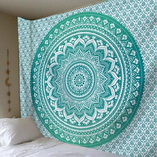 India Mandala Tapestry Wall Hanging Boho Decor Wall Cloth Tapestries Psychedelic Hippie Night Moon Tapestry Mandala Wall Carpet