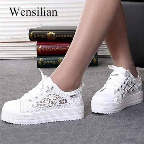 Fashion Platform Sneakers Women Vulcanize Shoes Canvas Casual Shoes Breathable Wedges Shoes For Women Trainers Tenis Feminino