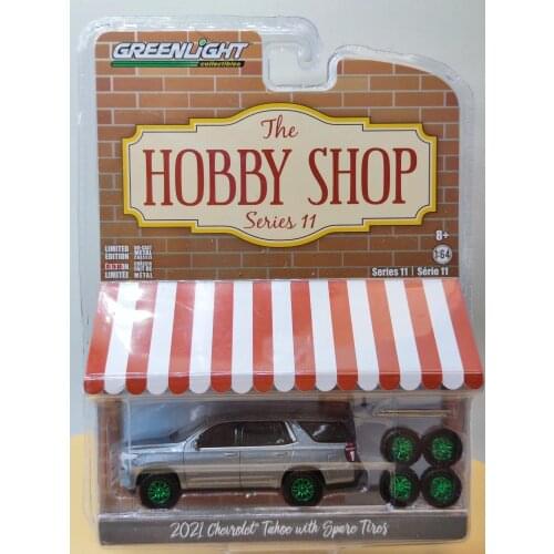 1/64 GreenLight 2021 Chevrolet Tahoe with wheel green vertion Collection of die-cast alloy car models