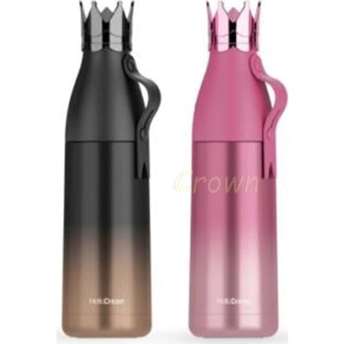 Queen Crown Stainless Steel Thermos Water Bottle Portable Travel Coffee Mug Creative Insulated Princess Flask 240ml/350ml