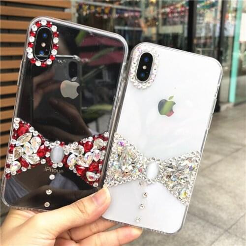 For iPhone XS Max X 8 7 Plus 12 11 Pro 13 Case Luxury Bling Rhinestone Diamond Crystal Soft Transparent Cover For iPhone XR Case