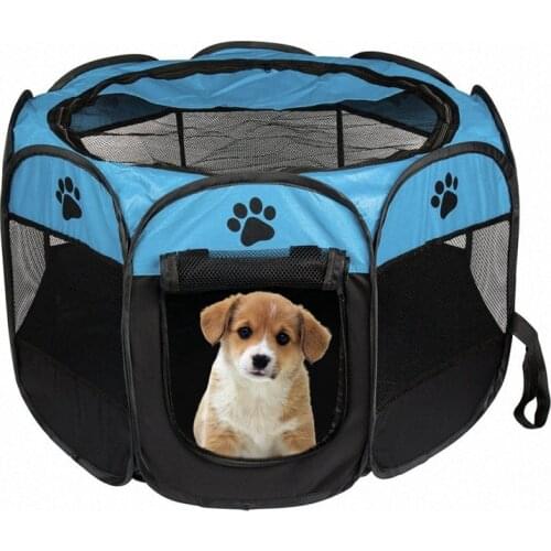 Portable Folding Pet tent Dog House Cage Dog Cat Tent Playpen Puppy Kennel Easy Operation Octagon Fence #B