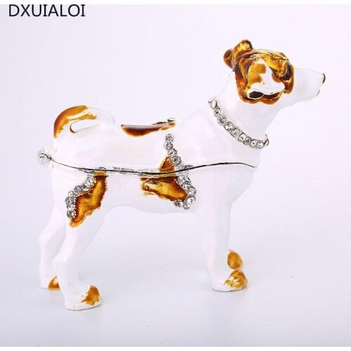 Nordic style metal crafts puppy decoration box alloy Wangcai lucky decor home decoration Fairy Garden Wedding Gift Jewelry Box