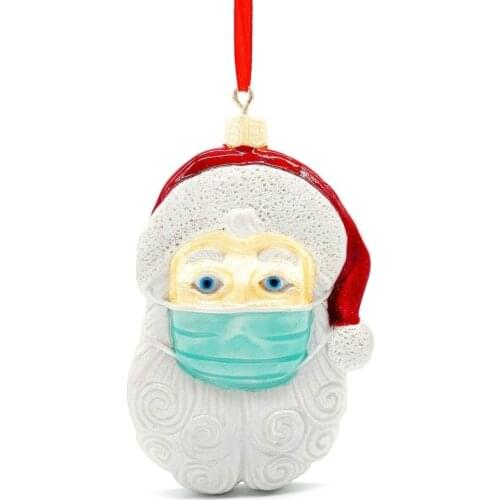 Christmas Tree Ornaments 2020 Santa Wearing Mask Christmas Decorations