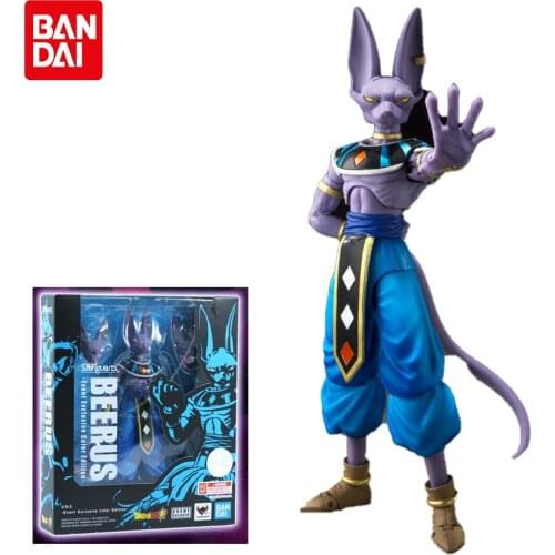 In stock BANDAI Dragon Ball Z S.h.figuarts Beerus Super Saiyan God Goku Anime Figure 2021 Limited Model Action Anime Figure