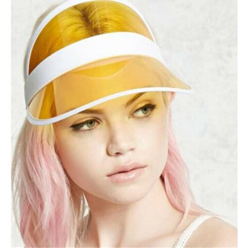 2019 New Hot Women Man Transparent Summer Sun Visor Party Casual Clear Plastic Adult Sunscreen Cap Sunhat US Unisex outdoor Hat