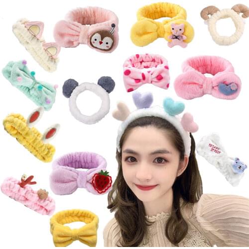 10pcs/lot Soft Coral Fleece Hairband for Women Girls Wash Face Headband Makeup Head Wraps Elastic Hair Band Turban Accessories