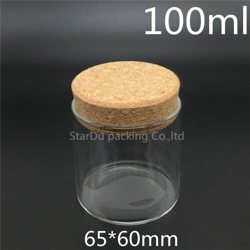 120pcs/lot 65*60mm 100ml Wishing Glass Bottle with Cork ,100cc Glass Vials Display Bottle Wholesale