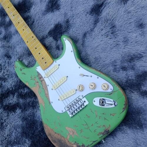 2021!Guitarra eléctrica de mariposa, bajo, tienda personalizada, metal rock producto st, verde menta, guitarra eléctrica a